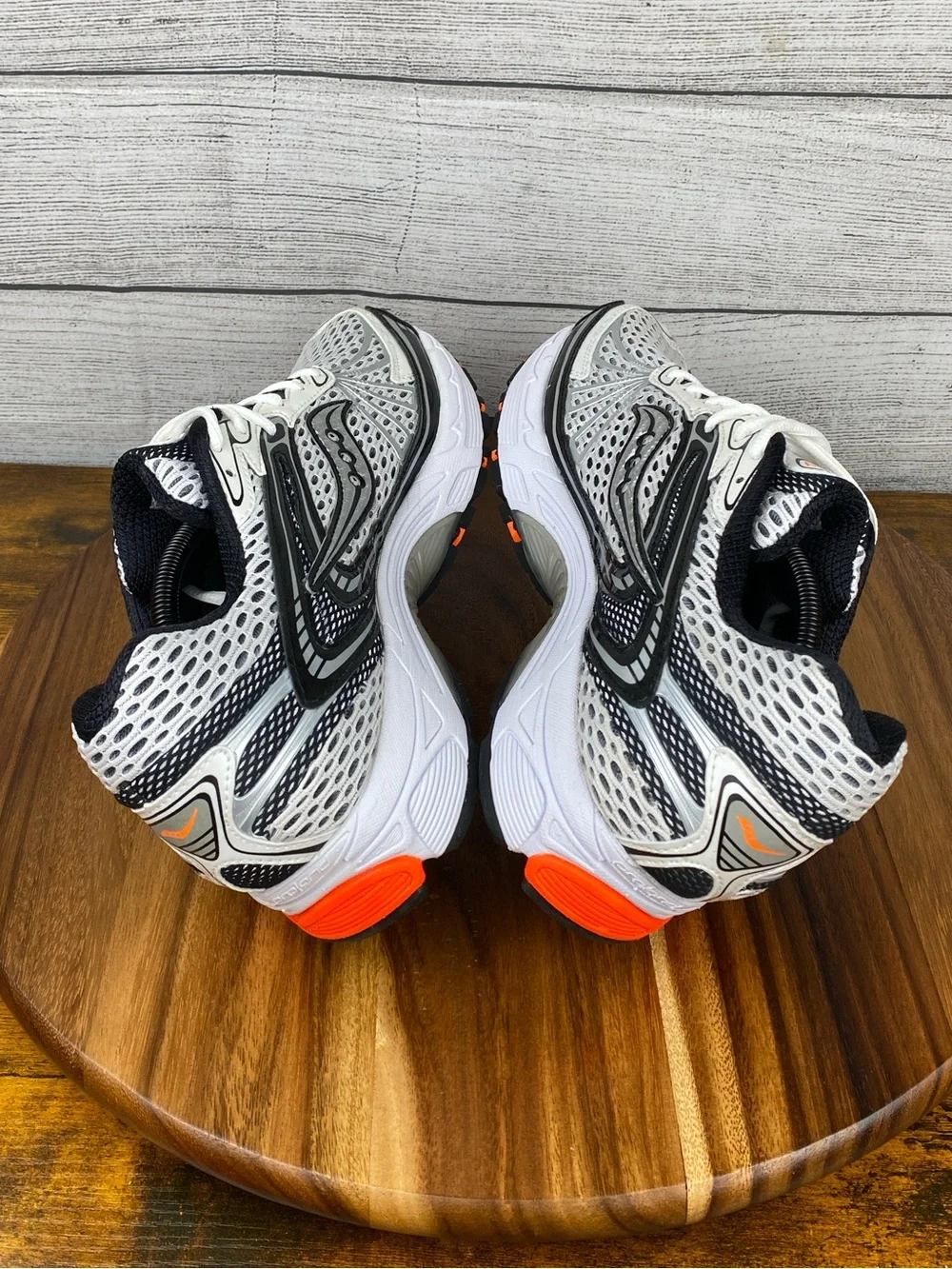 Saucony Ride 5 Millennium Silver White Orange Y2K Sneakers Men’s Shoe Size 12